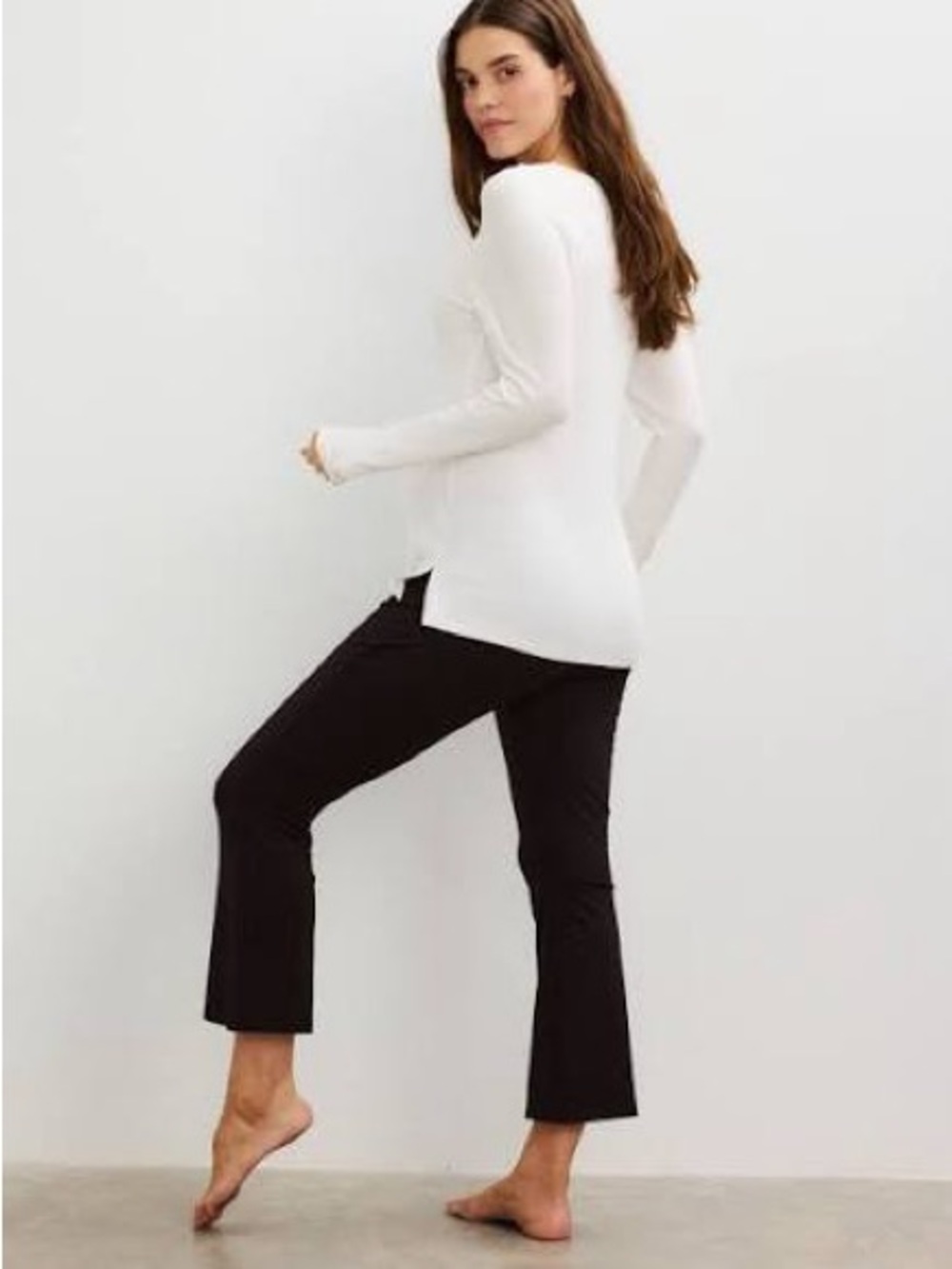 Hatch Black Cropped Straight-Leg Pants